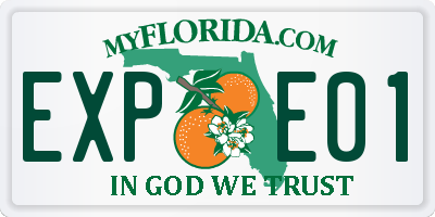 FL license plate EXPE01