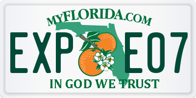 FL license plate EXPE07