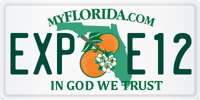 FL license plate EXPE12