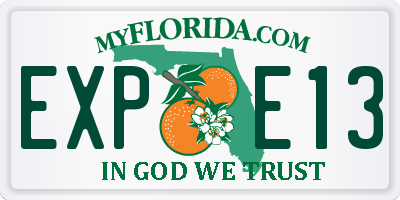 FL license plate EXPE13