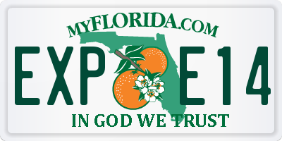 FL license plate EXPE14