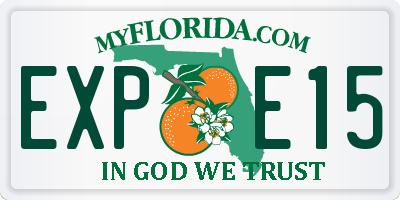 FL license plate EXPE15