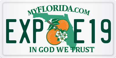 FL license plate EXPE19