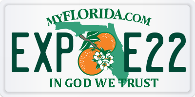 FL license plate EXPE22