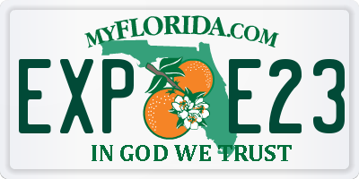 FL license plate EXPE23