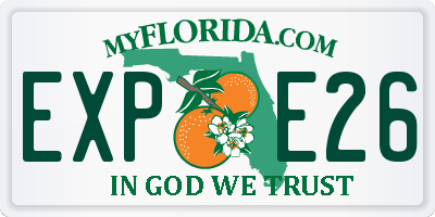 FL license plate EXPE26