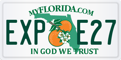 FL license plate EXPE27