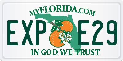 FL license plate EXPE29