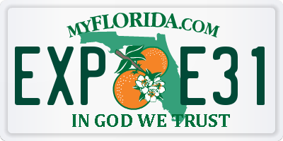 FL license plate EXPE31