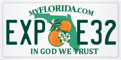 FL license plate EXPE32