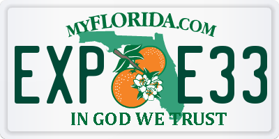 FL license plate EXPE33