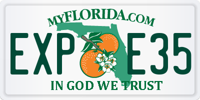 FL license plate EXPE35