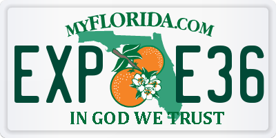 FL license plate EXPE36