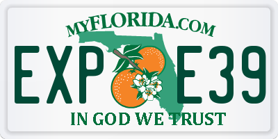 FL license plate EXPE39