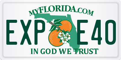 FL license plate EXPE40