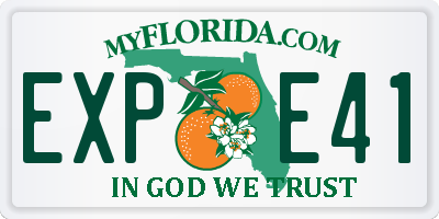 FL license plate EXPE41