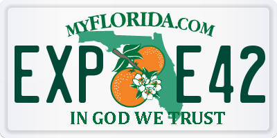FL license plate EXPE42