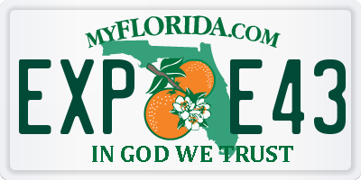 FL license plate EXPE43