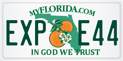 FL license plate EXPE44