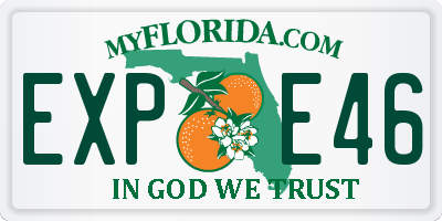 FL license plate EXPE46