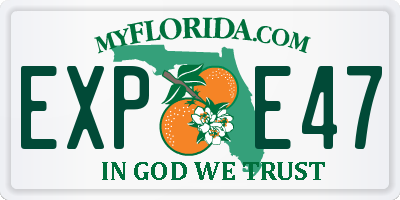 FL license plate EXPE47