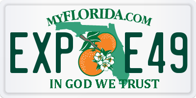 FL license plate EXPE49