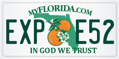 FL license plate EXPE52