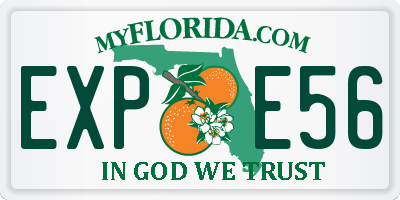 FL license plate EXPE56