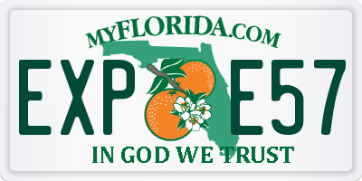 FL license plate EXPE57