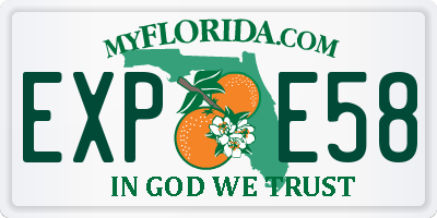 FL license plate EXPE58