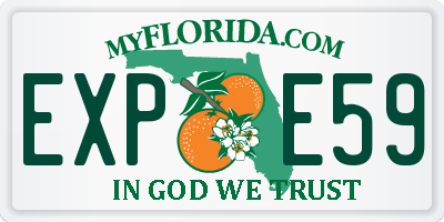 FL license plate EXPE59