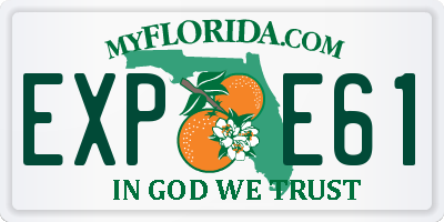 FL license plate EXPE61