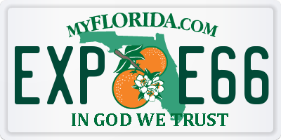 FL license plate EXPE66