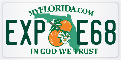 FL license plate EXPE68