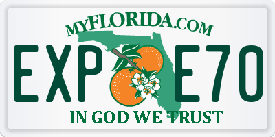 FL license plate EXPE70