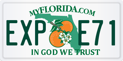 FL license plate EXPE71