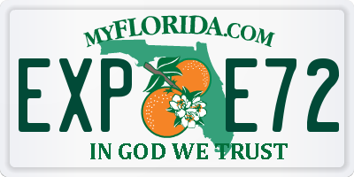 FL license plate EXPE72