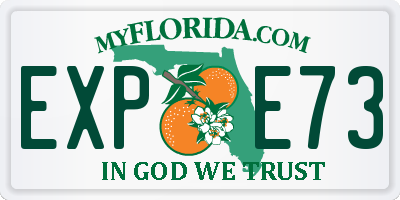FL license plate EXPE73