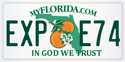 FL license plate EXPE74