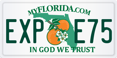 FL license plate EXPE75