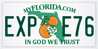 FL license plate EXPE76
