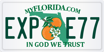 FL license plate EXPE77