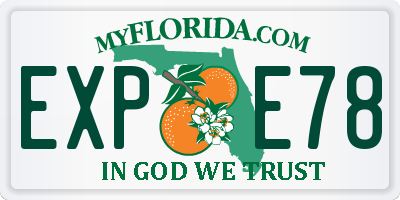 FL license plate EXPE78