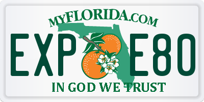 FL license plate EXPE80