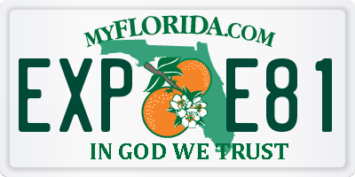 FL license plate EXPE81