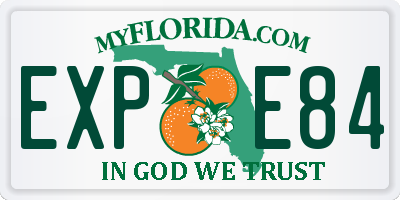 FL license plate EXPE84