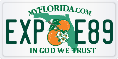 FL license plate EXPE89