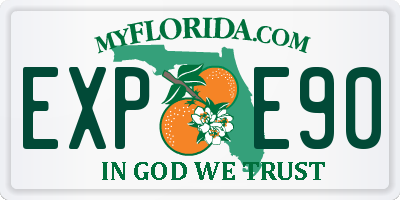 FL license plate EXPE90