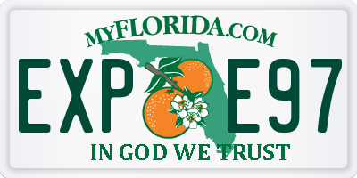 FL license plate EXPE97