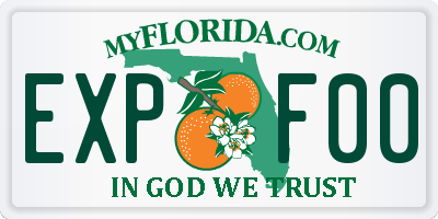 FL license plate EXPF00